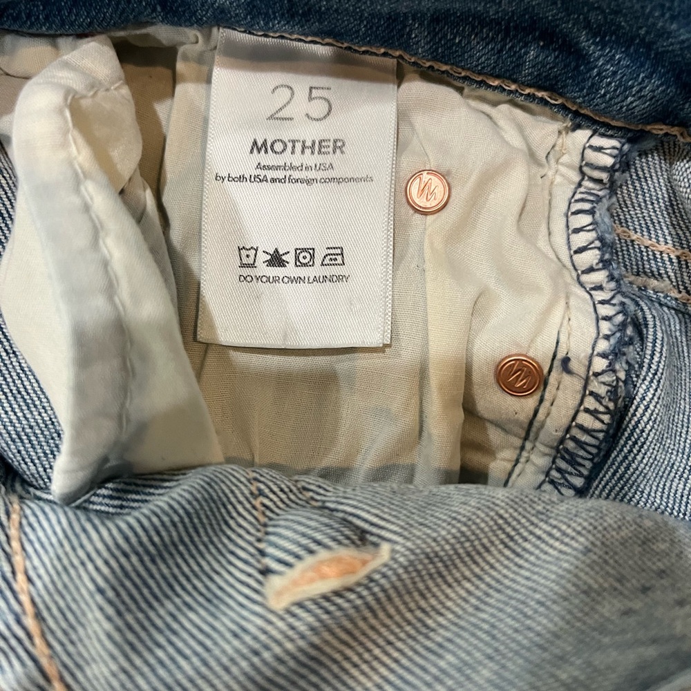 Mother The Dazzler mid-rise straight leg ankle fray Jean - Picture 11 of 16